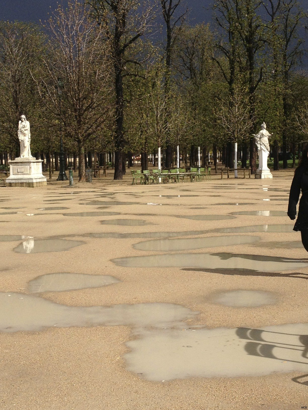 Jardin des Tuileries après la pluie